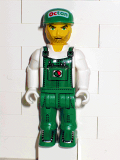 LEGO js024 Mechanic in Green Overalls with Octan Pattern